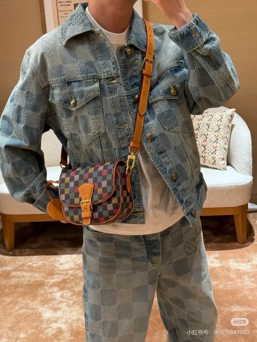 Louis Vuitton/Louis Vuitton checkerboard denim jacket